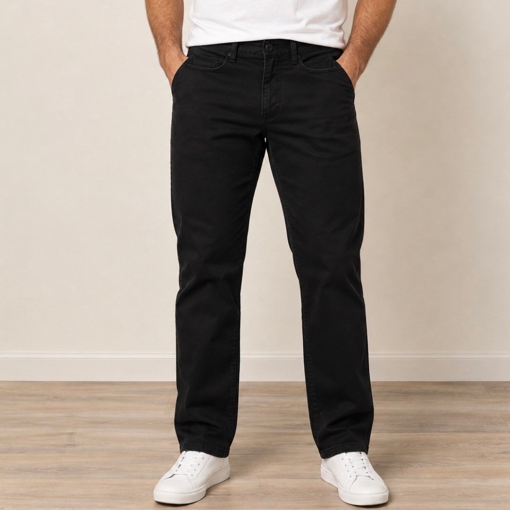 Calvin Klein Straight Leg DENIM JEANS MENS 38x32 Black Good Casual Five-Pocket